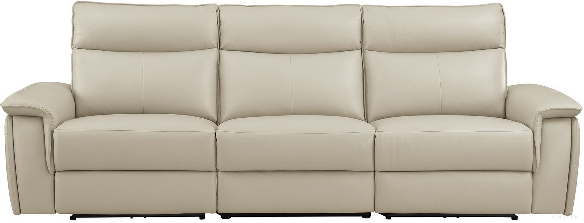 The appearance of Maroni Power Double Reclining Sofa with Power Headrests In Taupe designed by Homelegance in the modern / contemporary interior design. This taupe piece of furniture was selected by 1StopBedrooms from Maroni Collection to add a touch of cosiness and style into your home. Sku: 8259RFTP-LRPWH;8259RFTP-RRPWH;8259RFTP-AC. Material: Leather.