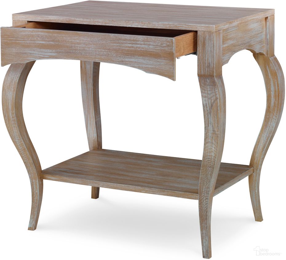 The appearance of Marquerite Nightstand In Blue designed by Century Furniture in the modern / contemporary interior design. This blue piece of furniture was selected by 1StopBedrooms from Carrier and Company Case Collection to add a touch of cosiness and style into your home. Sku: C7A-222. Material: Oak Veneer.
