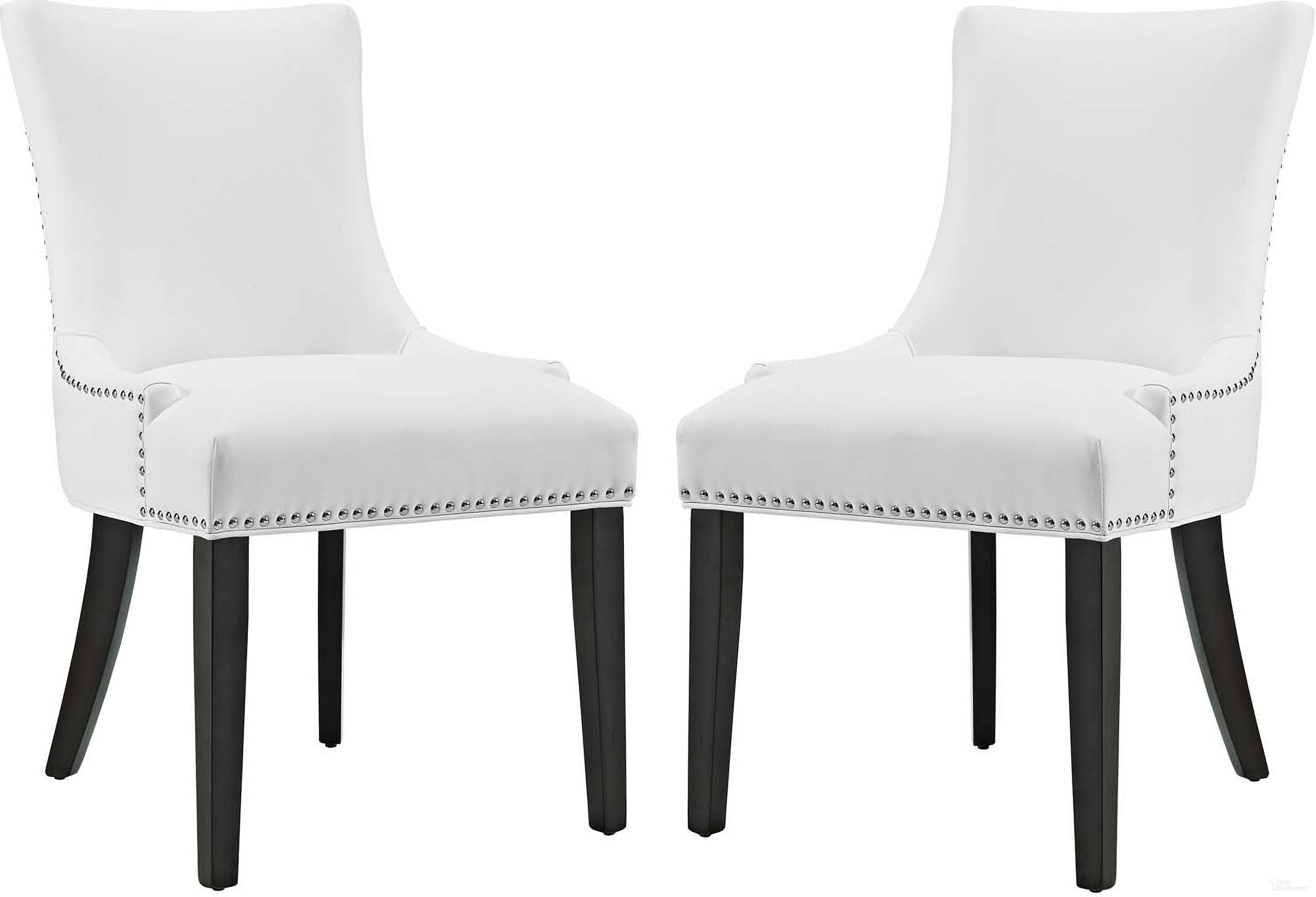 The appearance of Marquis White Dining Chair Faux Leather Set of 2 designed by Modway in the modern / contemporary interior design. This white piece of furniture was selected by 1StopBedrooms from Marquis Collection to add a touch of cosiness and style into your home. Sku: EEI-2228-WHI;EEI-2228-WHI. Material: Wood. Chair Type: Side Chair.