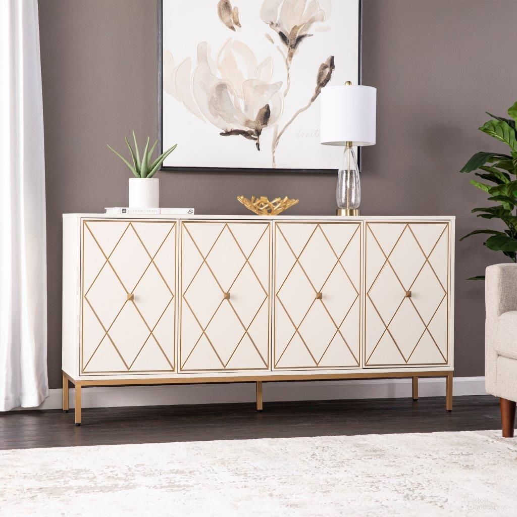 The appearance of Marradi Sideboard Cabinet With Storage In Cream designed by SEI Furniture in the modern / contemporary interior design. This ivory piece of furniture was selected by 1StopBedrooms from Marradi Collection to add a touch of cosiness and style into your home. Sku: DN1222330. Material: Wood.