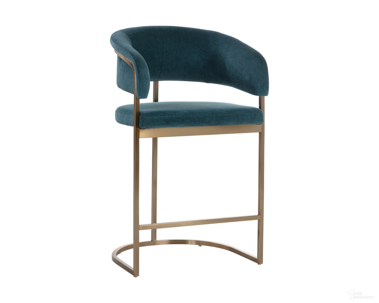Marris Counter Stool In Gold and Danny Teal