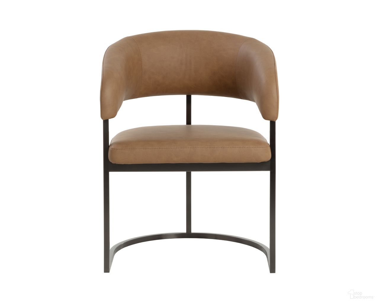 Marris Dining Armchair In Gunmetal and Milliken Cognac