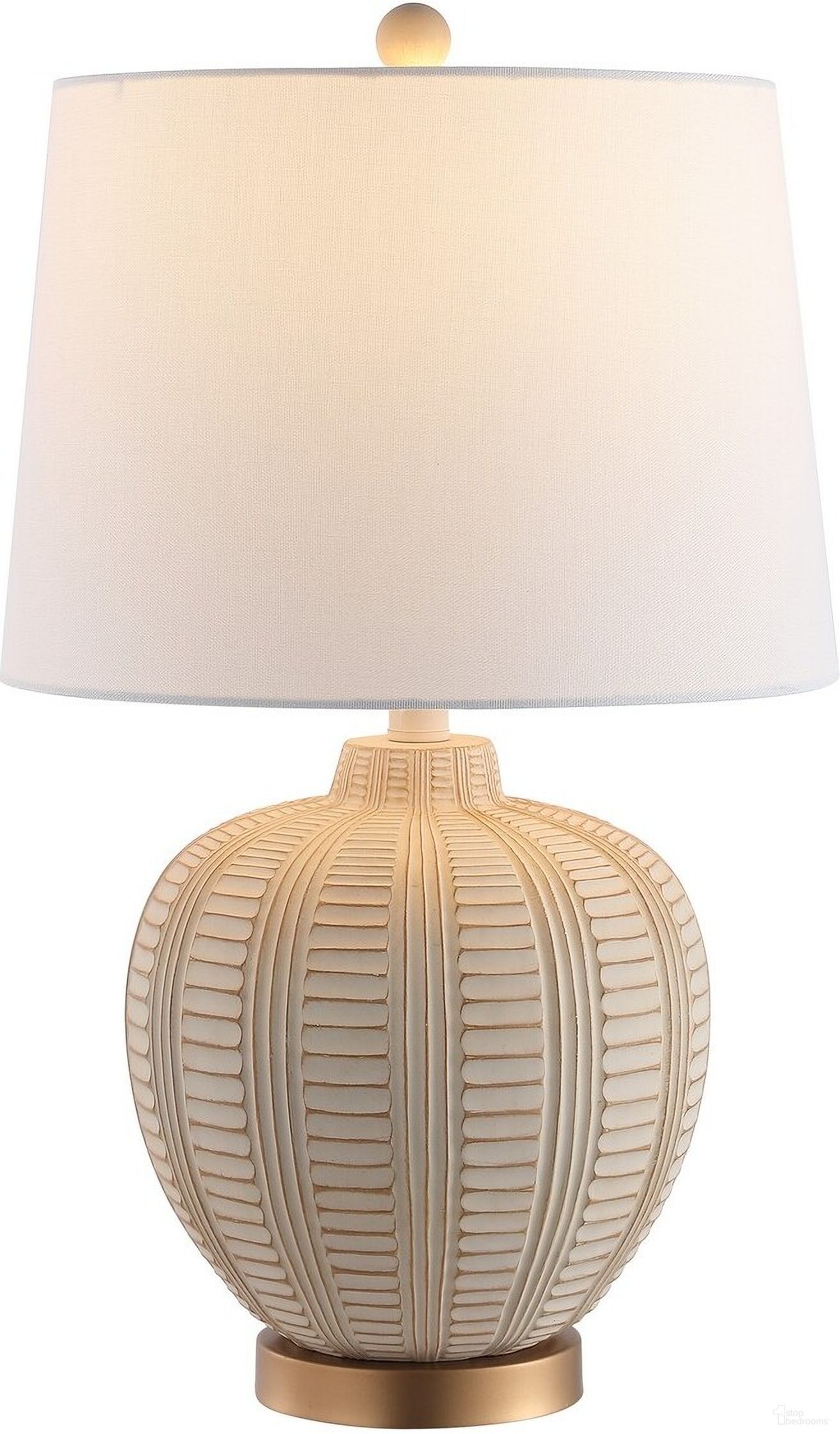 The appearance of Marrla Table Lamp in Cream designed by Safavieh in the modern / contemporary interior design. This cream piece of furniture was selected by 1StopBedrooms from Marrla Collection to add a touch of cosiness and style into your home. Sku: TBL4424A. Material: Cotton.