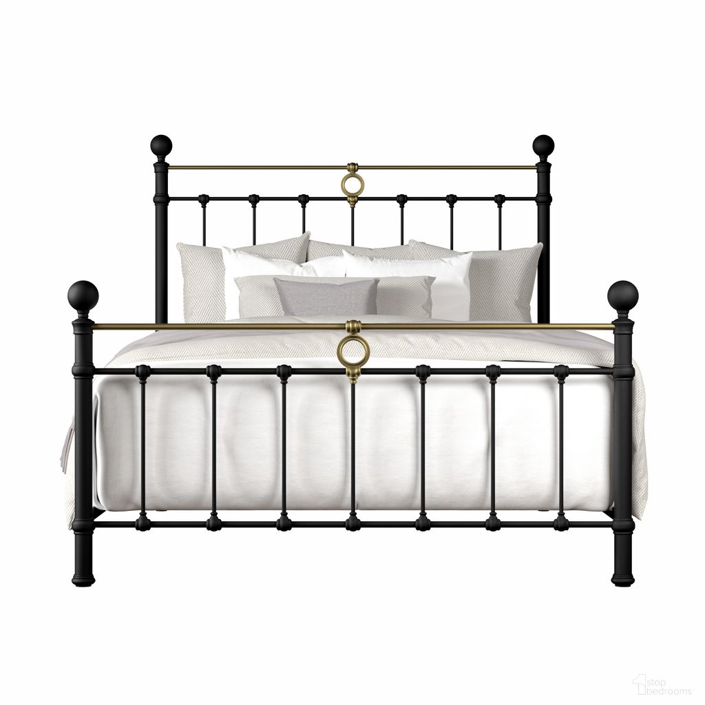 The appearance of Mars Queen Complete Bed In Sable Onyx and Milky Gold designed by Wesley Allen in the traditional interior design. This sable onyx/milky gold piece of furniture was selected by 1StopBedrooms from Mars Collection to add a touch of cosiness and style into your home. Sku: MA1001-5-CB-MB-OGD. Bed Size: Queen. Material: Iron. Bed Type: Metal Bed.
