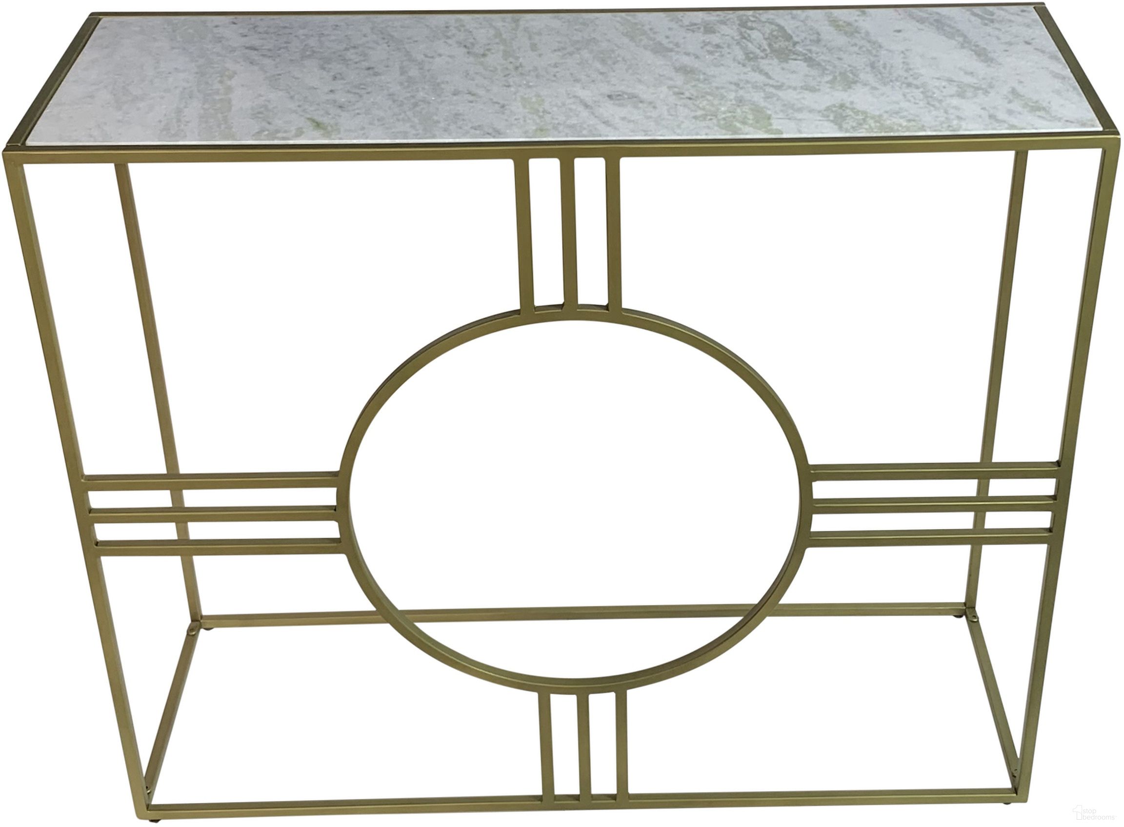 The appearance of Marshall Console Table In White Marble and Antique Gold designed by Carolina Living in the modern / contemporary interior design. This antique gold and white piece of furniture was selected by 1StopBedrooms from Marshall Collection to add a touch of cosiness and style into your home. Sku: CN-3036-CC-WMAG. Material: Marble.