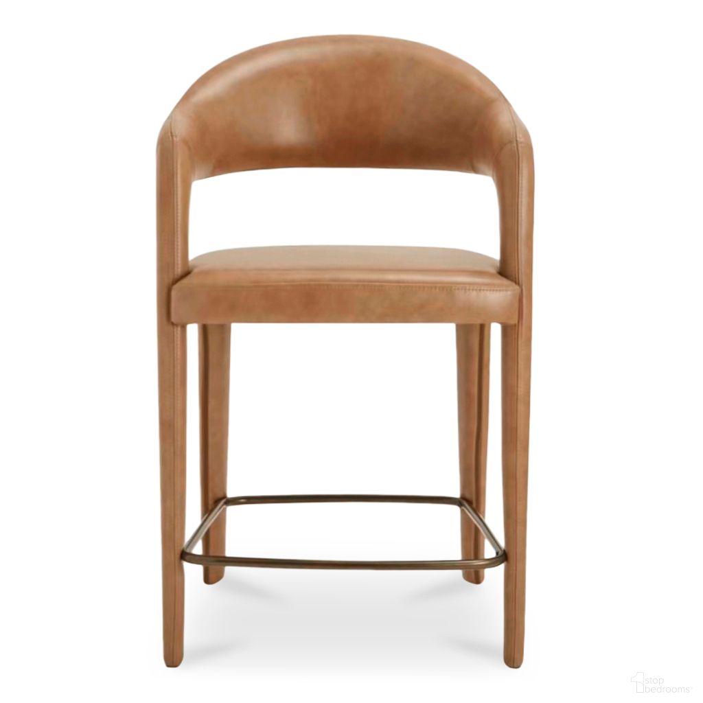 Martens Counter Stool In Brown Leather