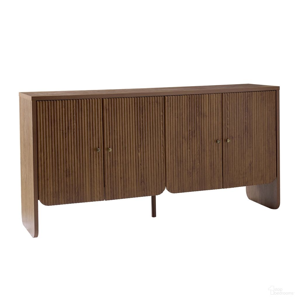 The appearance of Martha 4 Door Sideboard In Walnut designed by Karat Home in the modern / contemporary interior design. This walnut piece of furniture was selected by 1StopBedrooms from Martha Collection to add a touch of cosiness and style into your home. Sku: SBRB1341-WAL. Material: Engineered Wood.