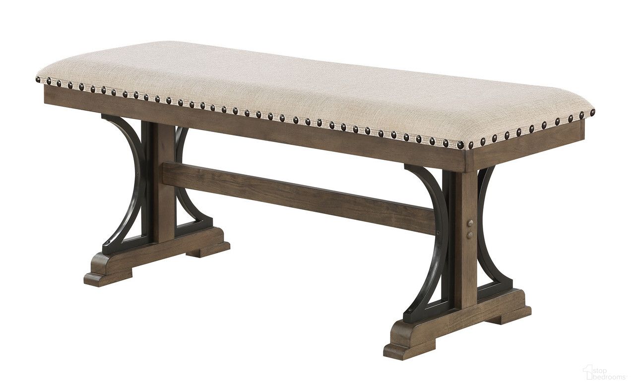 The appearance of Martha Dining Bench with Nailhead Trim In Beige Linen and Brown Oak Mdf Wood designed by Best Quality Furniture in the traditional interior design. This beige and brown oak piece of furniture  was selected by 1StopBedrooms from Martha Collection to add a touch of cosiness and style into your home. Sku: D174-B. Material: MDF.