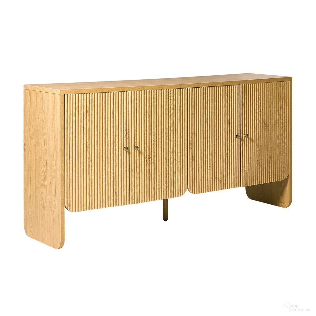 The appearance of Martha Sideboard In Acorn designed by Karat Home in the modern / contemporary interior design. This acorn piece of furniture was selected by 1StopBedrooms from Martha Collection to add a touch of cosiness and style into your home. Sku: SBRB1341-ACR. Material: Engineered Wood.
