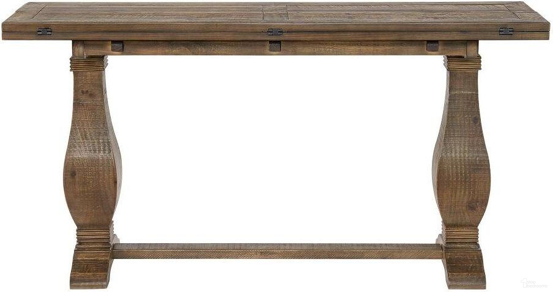 The appearance of Martin Svensson Home Napa Pedestal Flip Top Sofa Table In Reclaimed Natural designed by Martin Svensson Home in the country / farmhouse interior design. This natural piece of furniture  was selected by 1StopBedrooms from Napa Collection to add a touch of cosiness and style into your home. Sku: 860154. Material: Pine.
