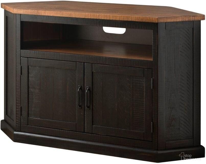 The appearance of Martin Svensson Home Rustic Tv Stand In Antique Black And Honey designed by Martin Svensson Home in the country / farmhouse interior design. This antique black piece of furniture  was selected by 1StopBedrooms from Rustic Collection to add a touch of cosiness and style into your home. Sku: 90975. Material: Pine.