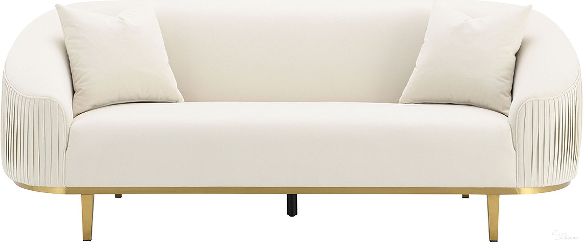 The appearance of Martina Sofa with 2 Pillows In Ivory designed by ACME in the modern / contemporary interior design. This ivory piece of furniture was selected by 1StopBedrooms from Martina Collection to add a touch of cosiness and style into your home. Sku: LV03850. Material: Wood.