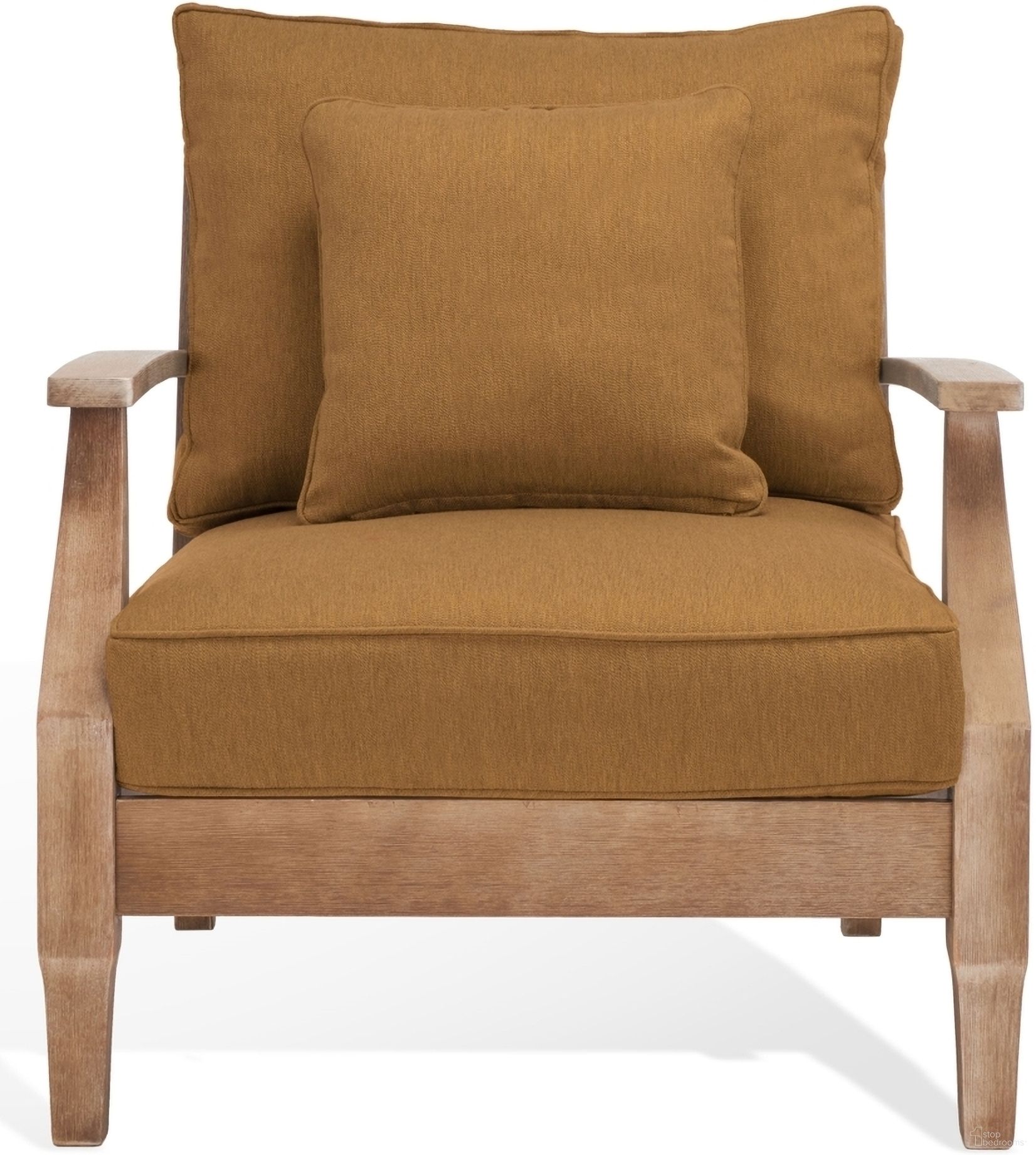 The appearance of Martinique Wood Patio Armchair In Natural and Brown designed by Safavieh Couture in the modern / contemporary interior design. This natural and brown piece of furniture was selected by 1StopBedrooms from Martinique Collection to add a touch of cosiness and style into your home. Sku: CPT1011F. Material: Wood.