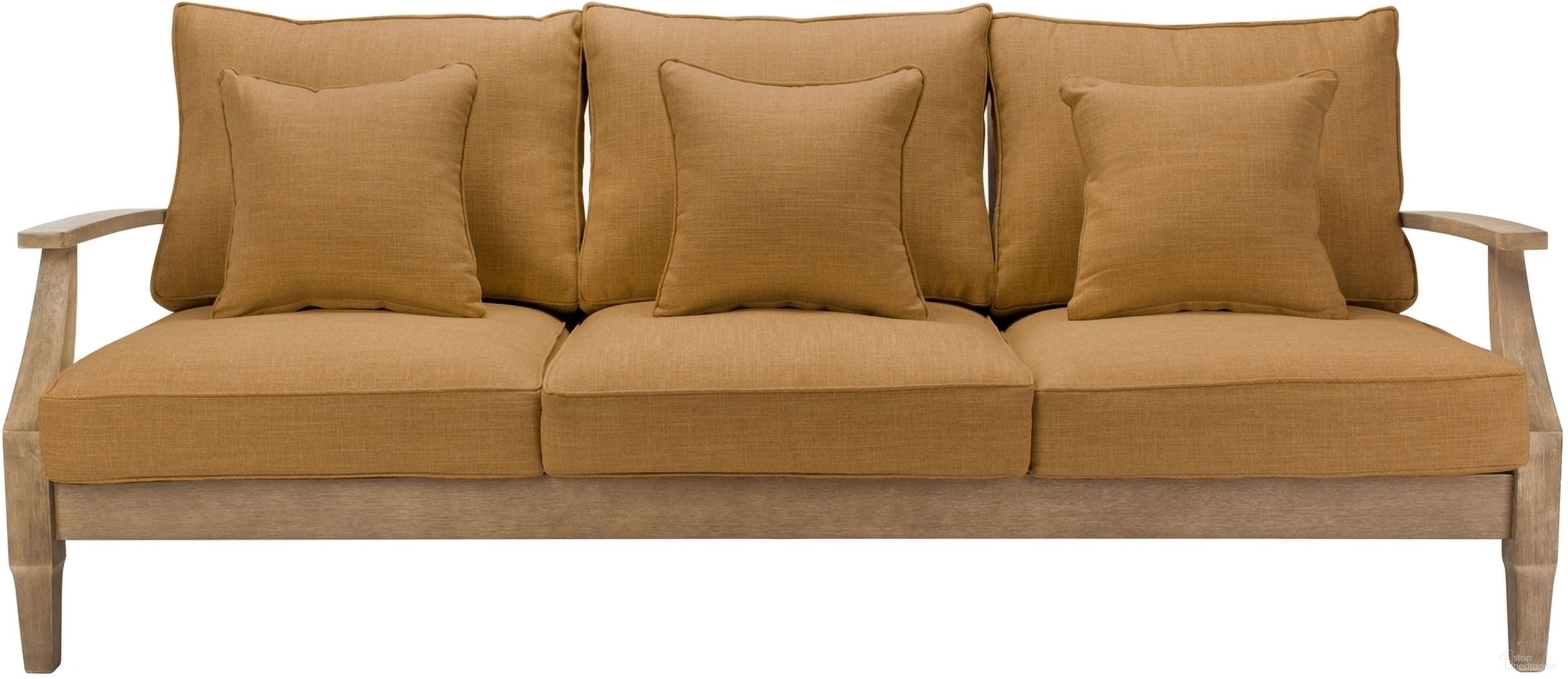 The appearance of Martinique Wood Patio Sofa In Natural and Brown designed by Safavieh Couture in the modern / contemporary interior design. This natural and brown piece of furniture was selected by 1StopBedrooms from Martinique Collection to add a touch of cosiness and style into your home. Sku: CPT1013F. Material: Wood.