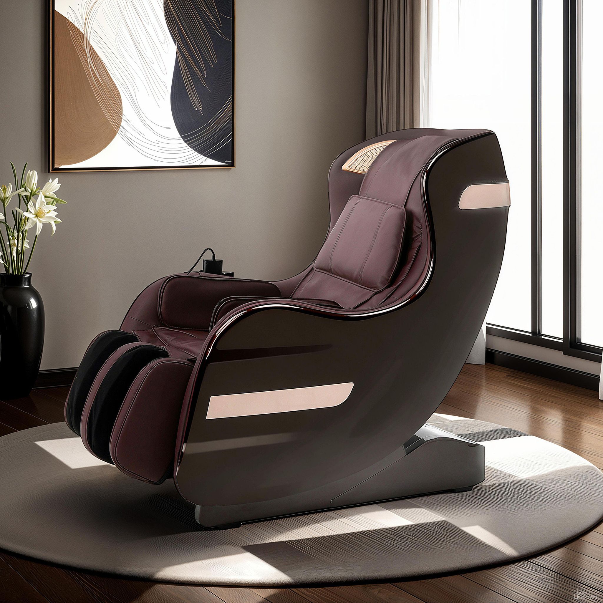 The appearance of Martinus Massage Chair 3D Back Roller In Brown and Beige designed by Furniture of America in the modern / contemporary interior design. This brown and beige piece of furniture  was selected by 1StopBedrooms from Martinus Collection to add a touch of cosiness and style into your home. Sku: MC0001BR. Material: Leather.