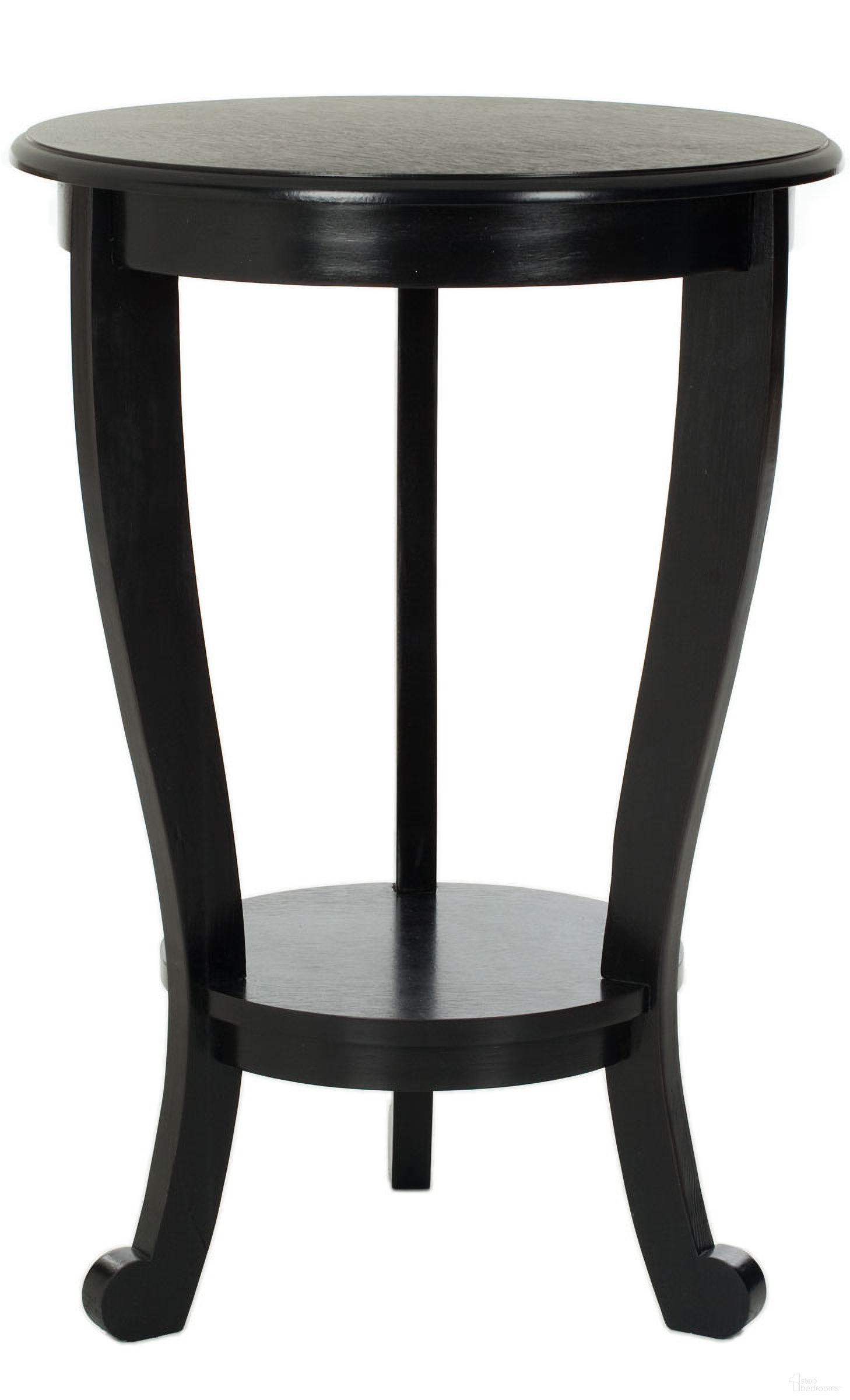 Mary Distressed Black Pedastal Side Table