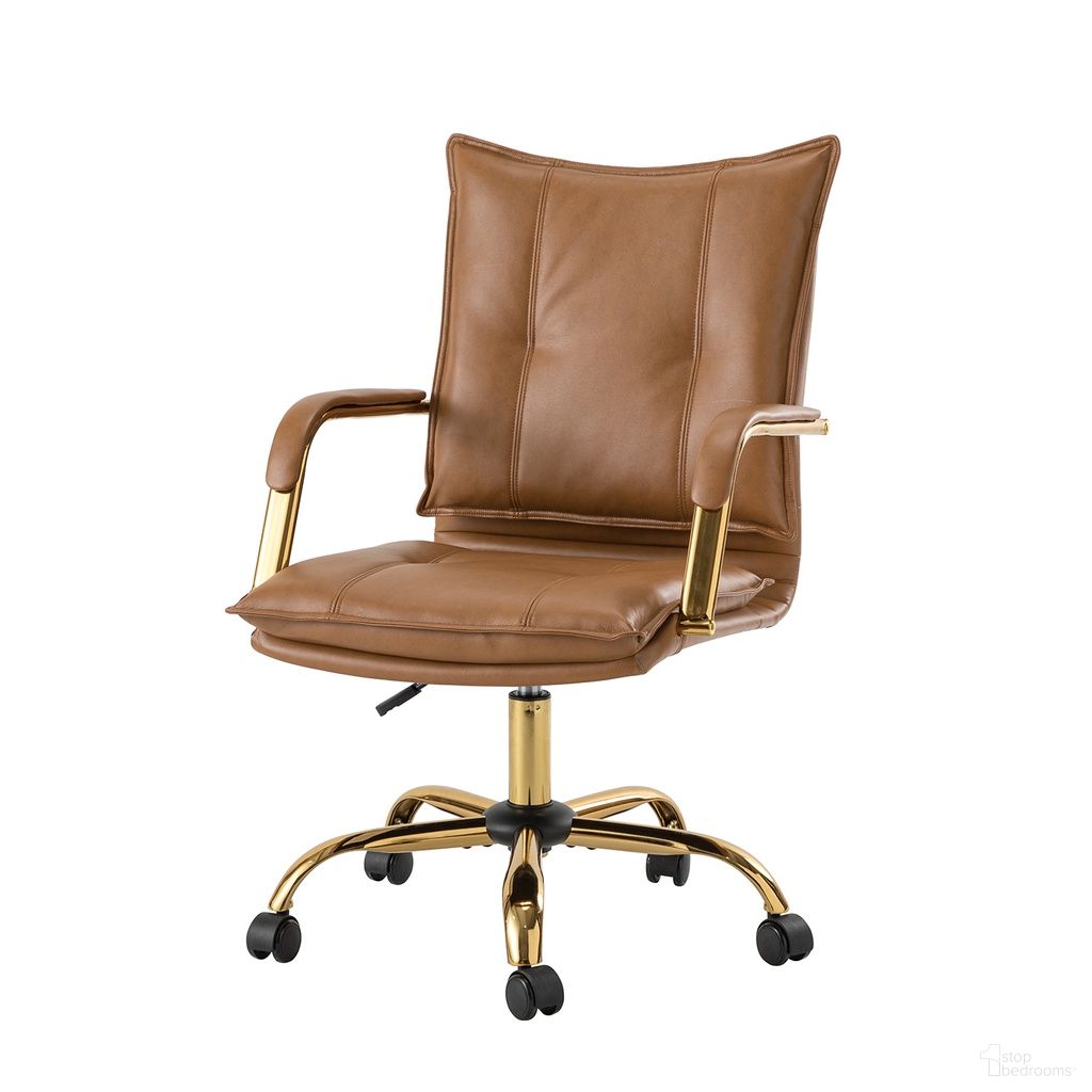 The appearance of Maryland Office Chair In Camel designed by Karat Home in the modern / contemporary interior design. This camel piece of furniture was selected by 1StopBedrooms from Maryland Collection to add a touch of cosiness and style into your home. Sku: OFHT0417-CAMEL. Material: Faux Leather.