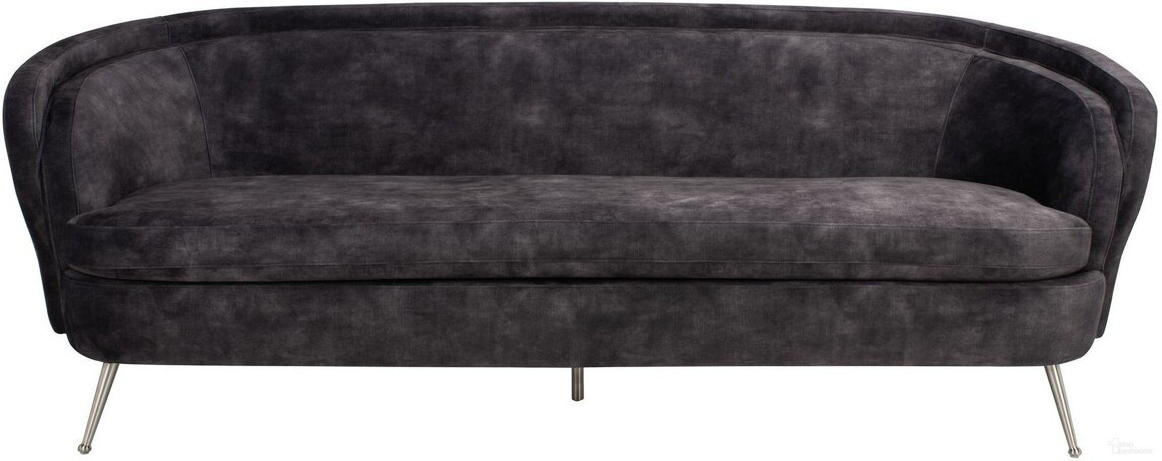 The appearance of Maryssa Curved Back Sofa In Charcoal Grey designed by Safavieh Couture in the transitional interior design. This charcoal grey piece of furniture was selected by 1StopBedrooms from Maryssa Collection to add a touch of cosiness and style into your home. Sku: SFV5016B. Material: Velvet.