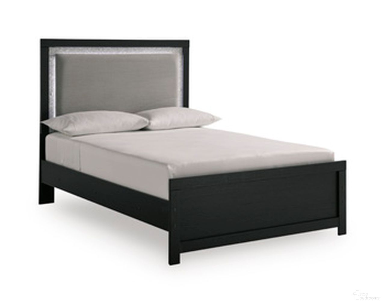 Marzoni Full Upholstered Panel Bed In Black