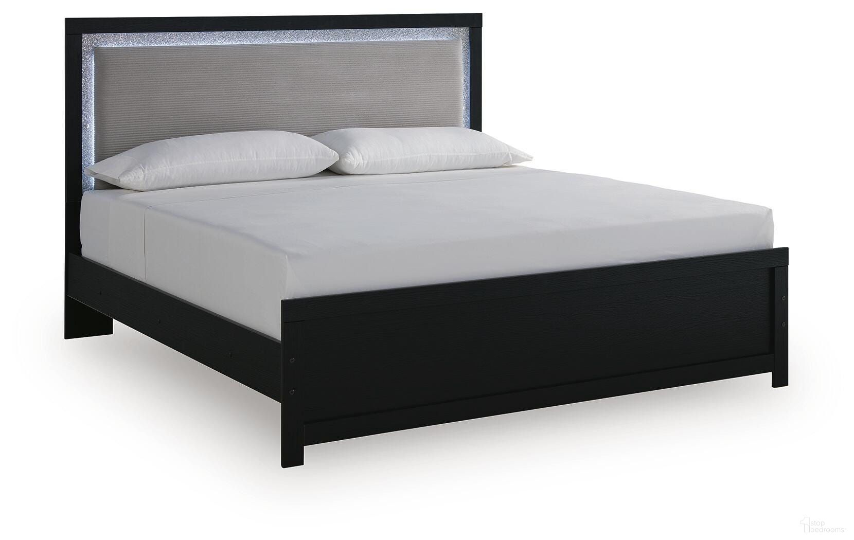 Marzoni King Upholstered Panel Bed In Black