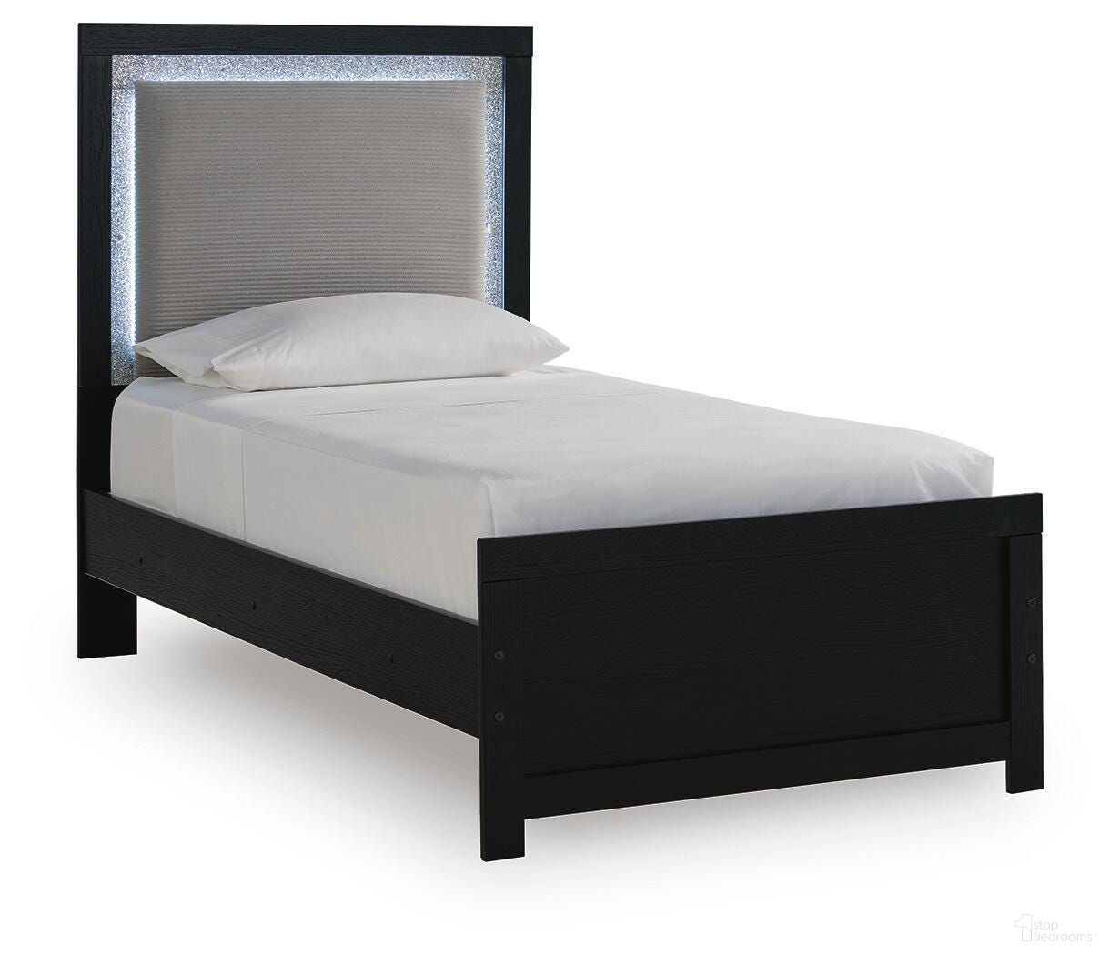 Marzoni Twin Upholstered Panel Bed In Black