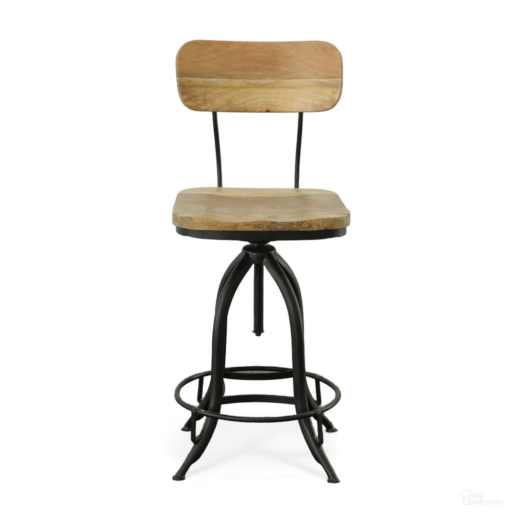 The appearance of Mason Adjustable Barstool In Natural Seat and Black Base designed by Carolina Living in the modern / contemporary interior design. This natural/black piece of furniture  was selected by 1StopBedrooms from Mason Collection to add a touch of cosiness and style into your home. Sku: 1624WBNMNGTBK. Material: Mango Wood.