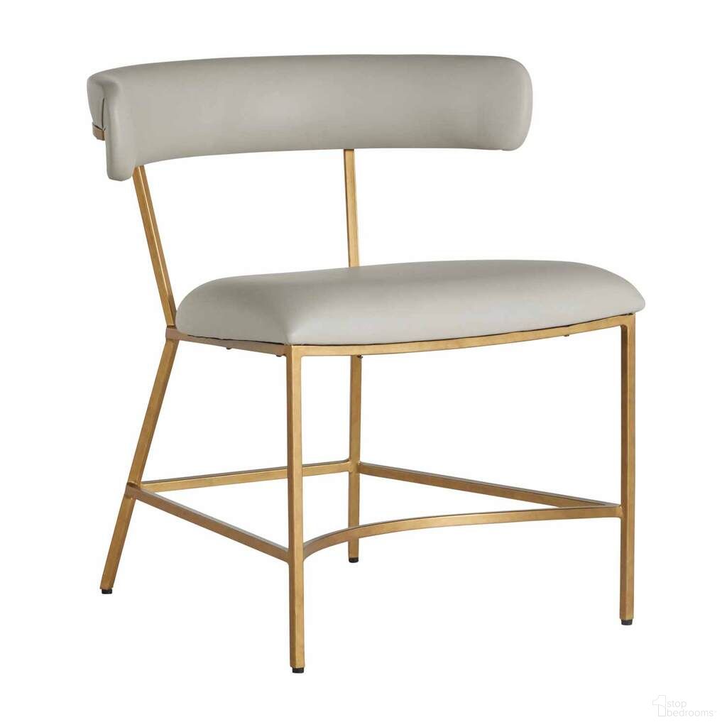 The appearance of Mason Dining Chair In Grey and Antique Gold designed by Gabby in the transitional interior design. This grey/antique gold piece of furniture  was selected by 1StopBedrooms from Mason Collection to add a touch of cosiness and style into your home. Sku: SCH-167080. Material: Faux Leather. Chair Type: Side Chair.