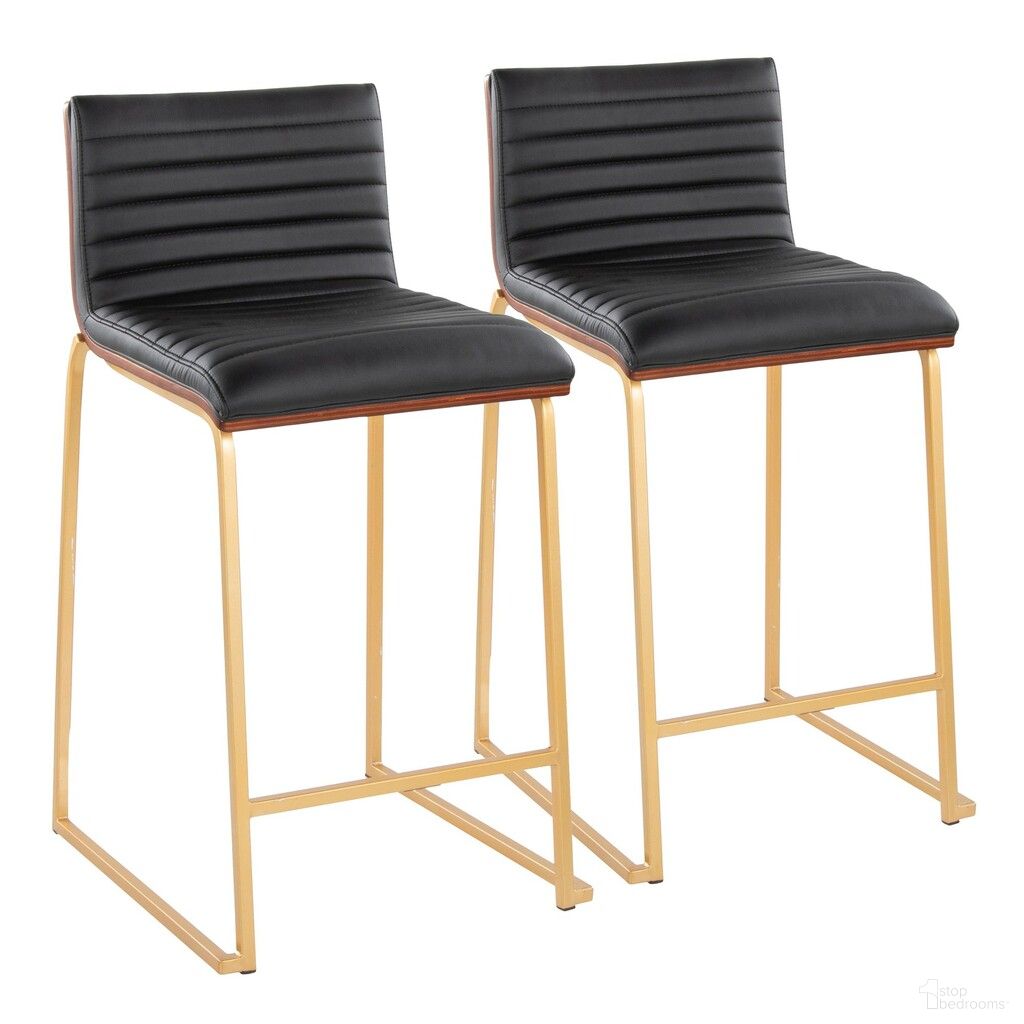 The appearance of Mason Mara 26 Inch Fixed Height Counter Stool Set of 2 In Walnut and Black designed by Lumisource in the modern / contemporary interior design. This walnut and black piece of furniture was selected by 1StopBedrooms from Mason Collection to add a touch of cosiness and style into your home. Sku: B26-MASONPU-MARA1 AUWLBK2. Material: Foam.