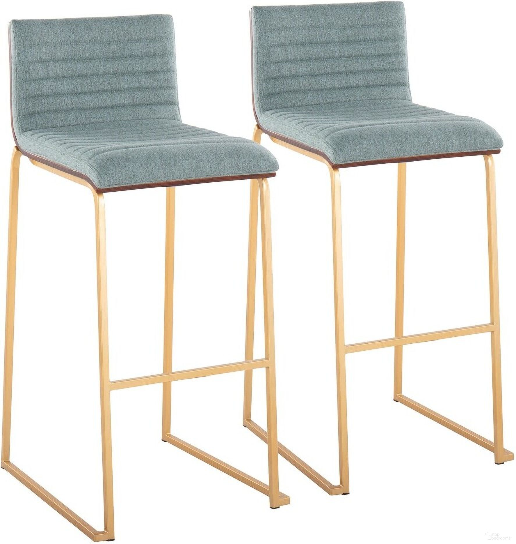 The appearance of Mason Mara 30 Inch Fixed Height Barstool Set of 2 In Teal/Gold designed by Lumisource in the modern / contemporary interior design. This teal and gold piece of furniture was selected by 1StopBedrooms from Mason Collection to add a touch of cosiness and style into your home. Sku: B30-MASON-MARA1 AUWLGN2. Material: Wood.