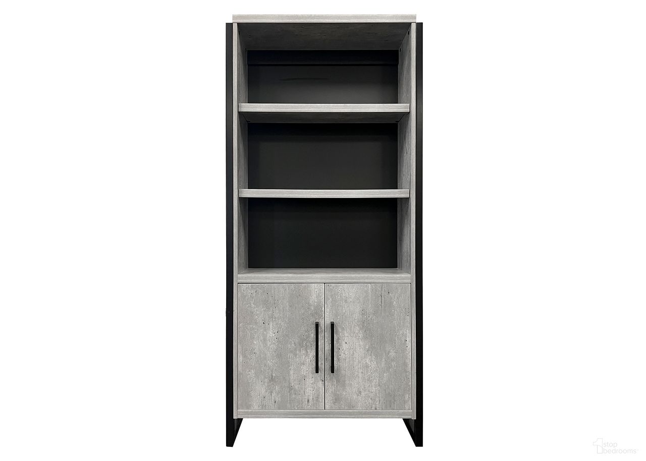 The appearance of Mason Wood Laminate Bookcase with Doors In Concrete Gray designed by Martin Furniture in the modern / contemporary interior design. This concrete gray piece of furniture was selected by 1StopBedrooms from Mason Collection to add a touch of cosiness and style into your home. Sku: IMMN3678DC. Material: Solid Hardwood & Veneers.