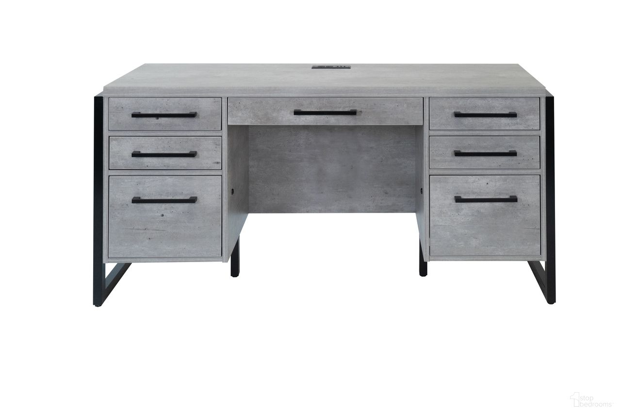 The appearance of Mason Wood Laminate Office Desk Credenza with Drawers In Concrete Gray designed by Martin Furniture in the modern / contemporary interior design. This concrete gray piece of furniture was selected by 1StopBedrooms from Mason Collection to add a touch of cosiness and style into your home. Sku: IMMN689C. Material: Solid Hardwood & Veneers.