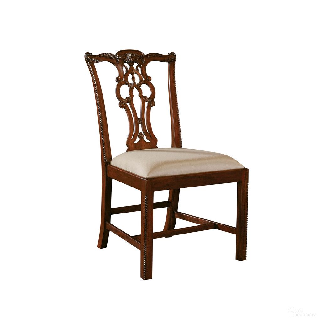 Massachusetts Regency Mah. Side Chair In Mahogany and Neutral