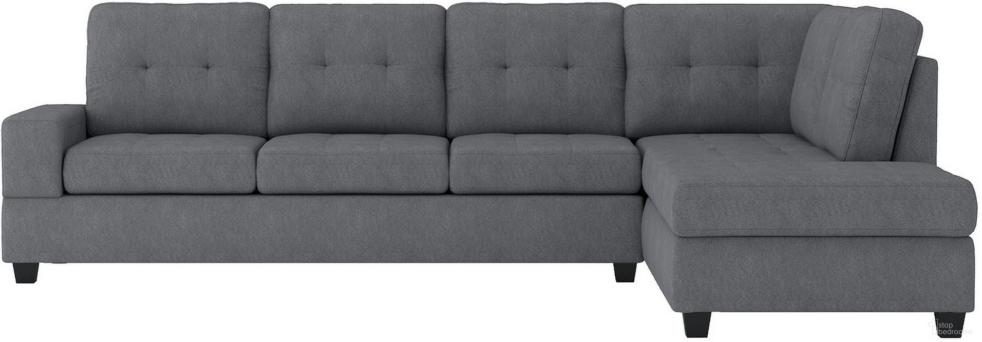 The appearance of Maston Dark Gray 2 Piece RAF Sectional designed by Homelegance in the transitional interior design. This dark gray piece of furniture was selected by 1StopBedrooms from Maston Collection to add a touch of cosiness and style into your home. Sku: 9507DGY-3;9507DGY-5. Material: Microfiber. Layout: L-Shape. Orientation: RAF.