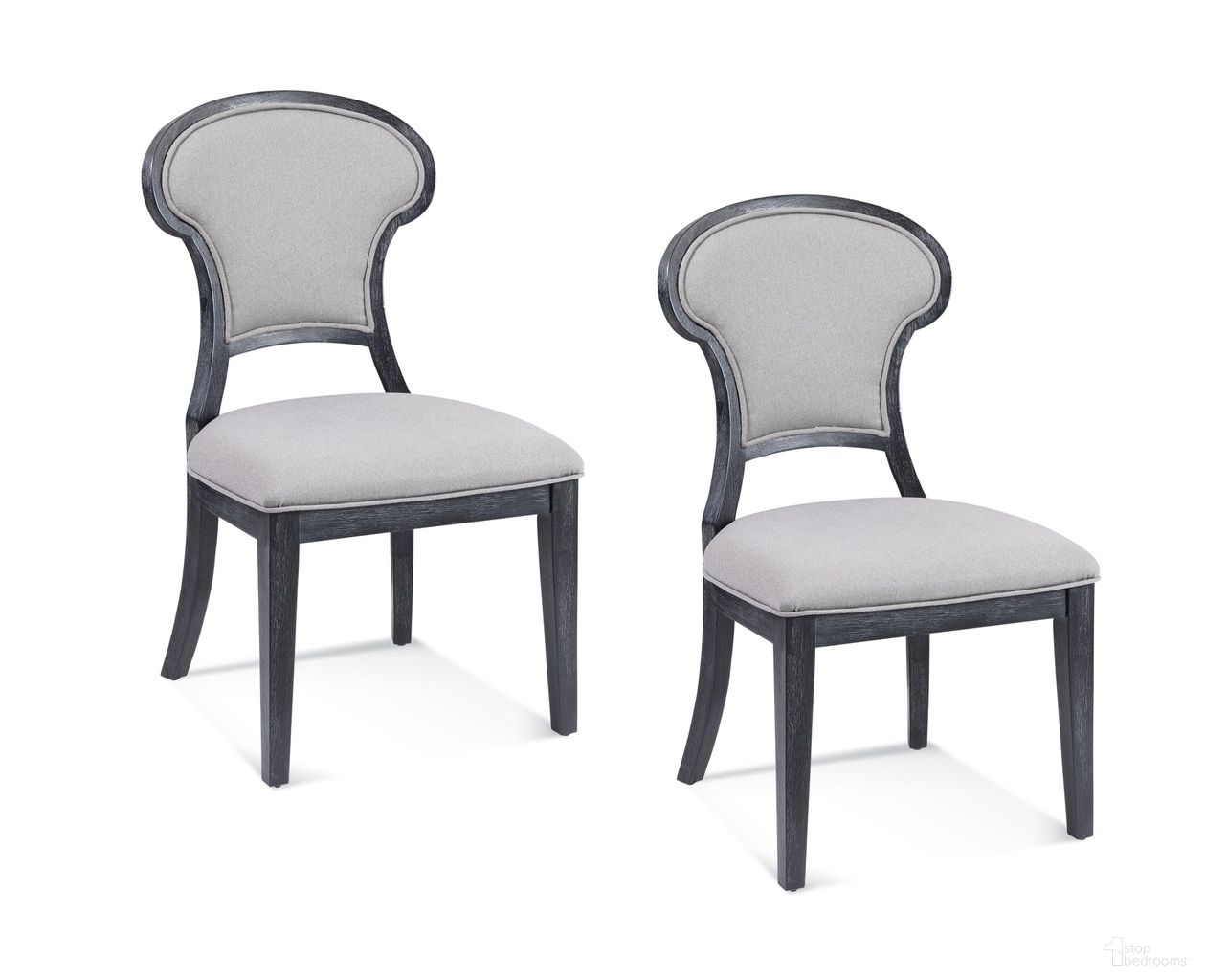 The appearance of Mateo Dining Chair Set of 2 In Cerused Black and Grey designed by Bassett Mirror Company in the modern / contemporary interior design. This black/grey piece of furniture was selected by 1StopBedrooms from Mateo Collection to add a touch of cosiness and style into your home. Sku: 8340-DR-800-2. Material: Wood. Chair Type: Side Chair.