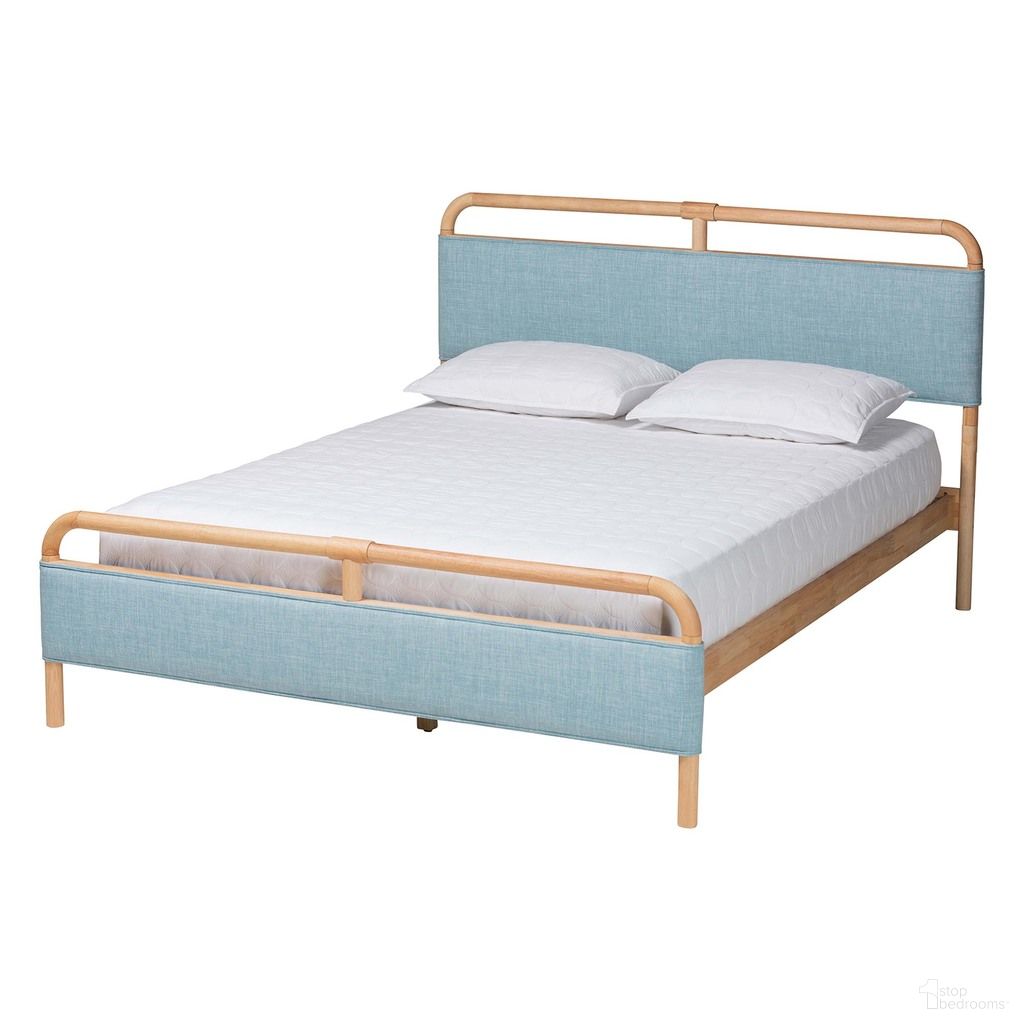 The appearance of Mateo Fabric and Natural Wood Queen Platform Bed In Natural and Blue designed by Baxton Studio in the modern / contemporary interior design. This natural and blue piece of furniture was selected by 1StopBedrooms from Mateo Collection to add a touch of cosiness and style into your home. Sku: MG0110-Blue/Natural-Queen. Bed Type: Platform Bed. Bed Size: Queen. Material: Rubberwood.