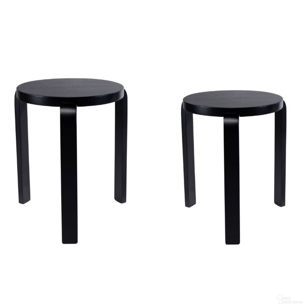 The appearance of Mateo Round Backless Stacking Stools Set of 2 In Black designed by Boraam Industries in the transitional interior design. This black piece of furniture  was selected by 1StopBedrooms from Mateo Collection to add a touch of cosiness and style into your home. Sku: 40218. Material: Rubberwood.