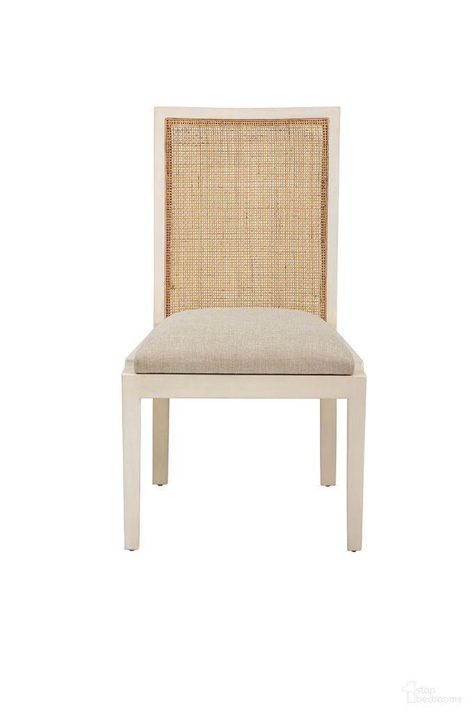 The appearance of Matheson Dining Chair In Cream designed by Furniture Classics in the transitional interior design. This cream piece of furniture  was selected by 1StopBedrooms from Matheson Collection to add a touch of cosiness and style into your home. Sku: 51956LT. Material: Cane. Chair Type: Side Chair.