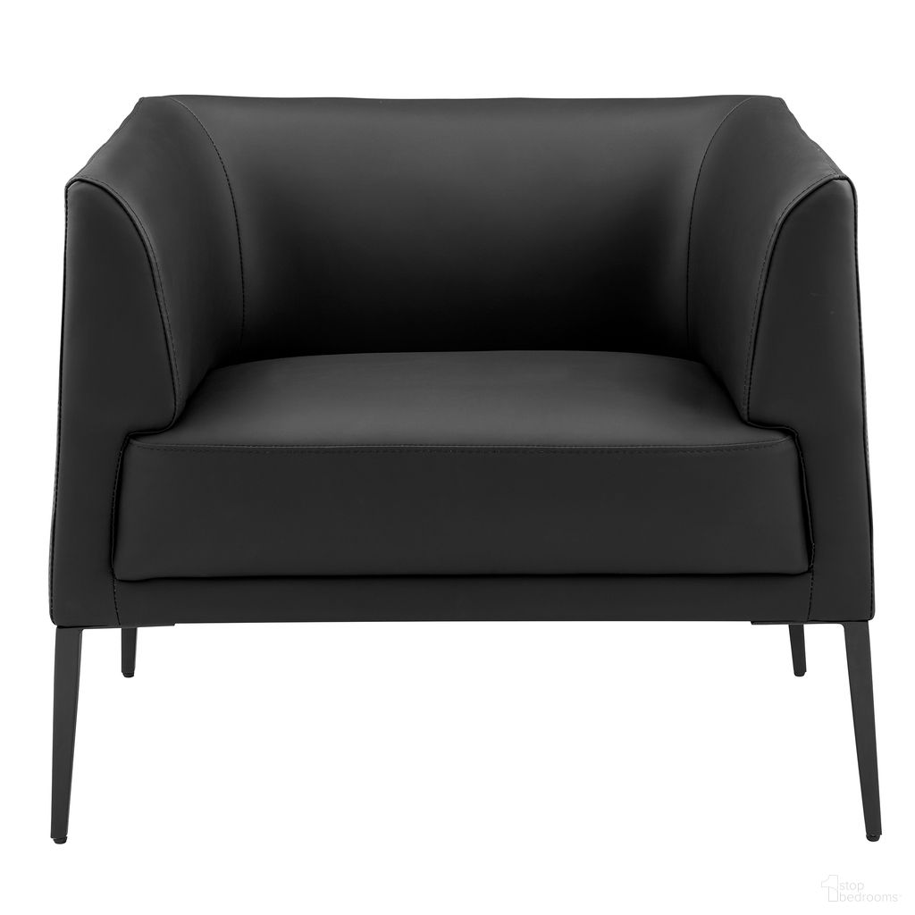 The appearance of Matias Lounge Chair In Black Leatherette designed by Euro Style in the modern / contemporary interior design. This black leatherette piece of furniture was selected by 1StopBedrooms from Matias Collection to add a touch of cosiness and style into your home. Sku: 94244BLK. Material: Leather.