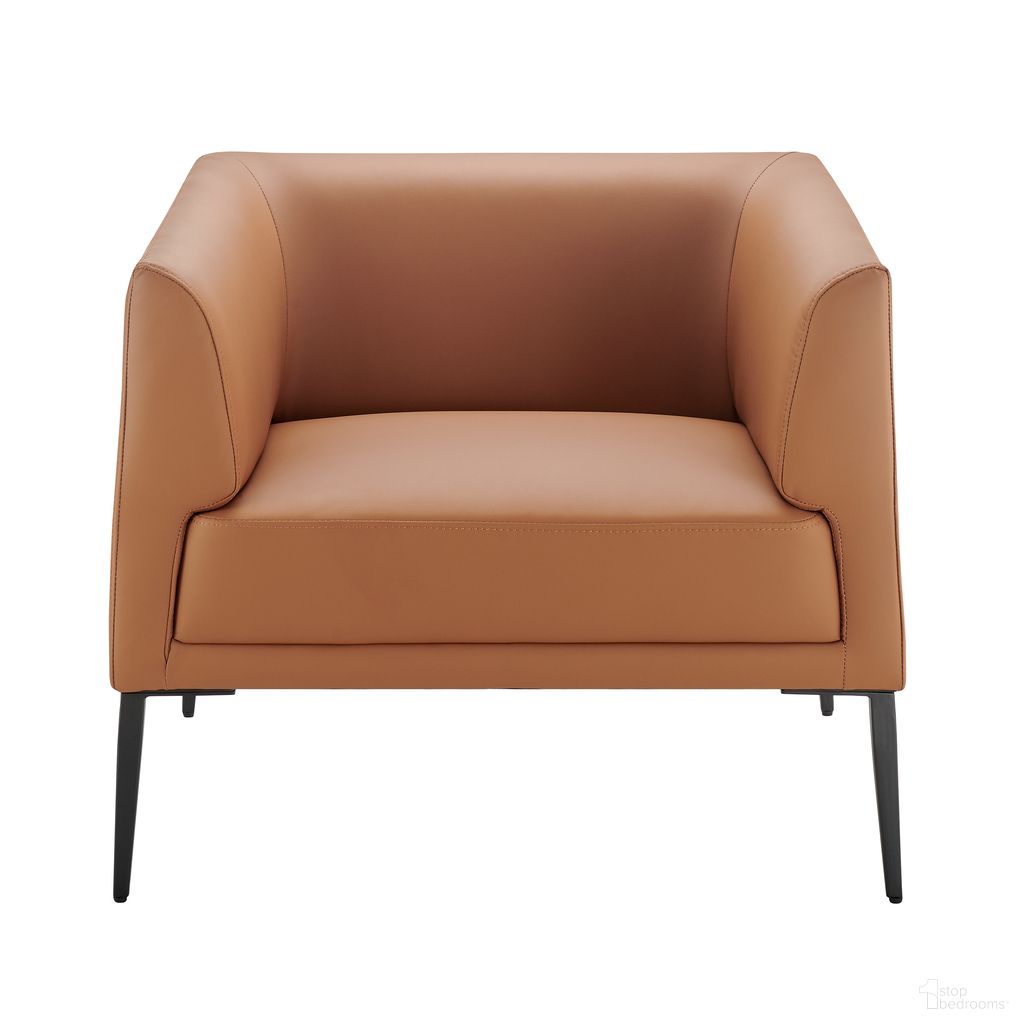 The appearance of Matias Lounge Chair In Dark Caramel designed by Euro Style in the modern / contemporary interior design. This dark caramel piece of furniture  was selected by 1StopBedrooms from Matias Collection to add a touch of cosiness and style into your home. Sku: 94244CRML. Material: Leather.