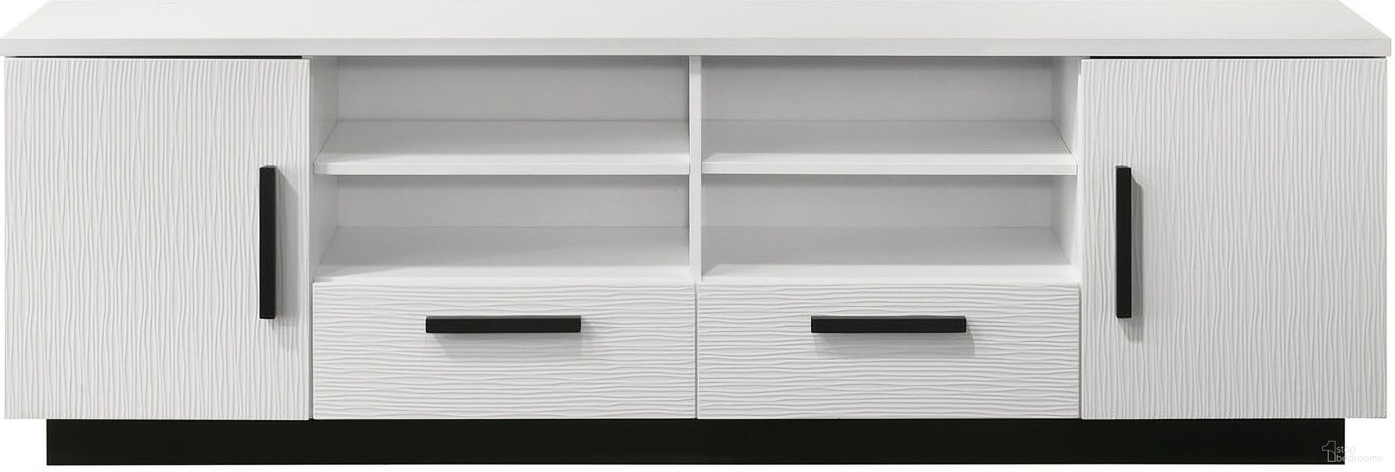 The appearance of Matilda 70.5 Inch TV Stand with Drawers In White designed by Lilola Home in the modern / contemporary interior design. This white piece of furniture  was selected by 1StopBedrooms from Matilda Collection to add a touch of cosiness and style into your home. Sku: 97030. Material: MDF.