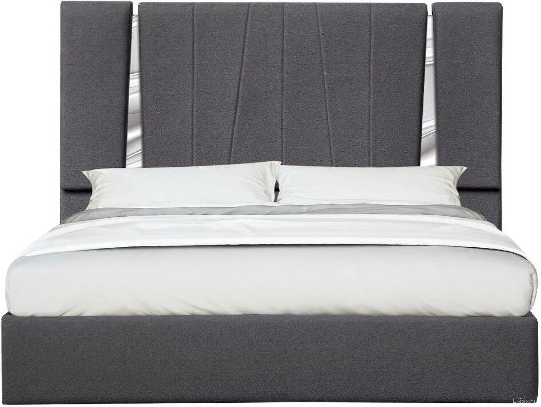The appearance of Matisse Charcoal Queen Upholstered Platform Bed designed by J&M in the modern / contemporary interior design. This charcoal piece of furniture was selected by 1StopBedrooms from Matisse Collection to add a touch of cosiness and style into your home. Sku: 18710-Q. Bed Type: Platform Bed. Material: Wood. Bed Size: Queen.