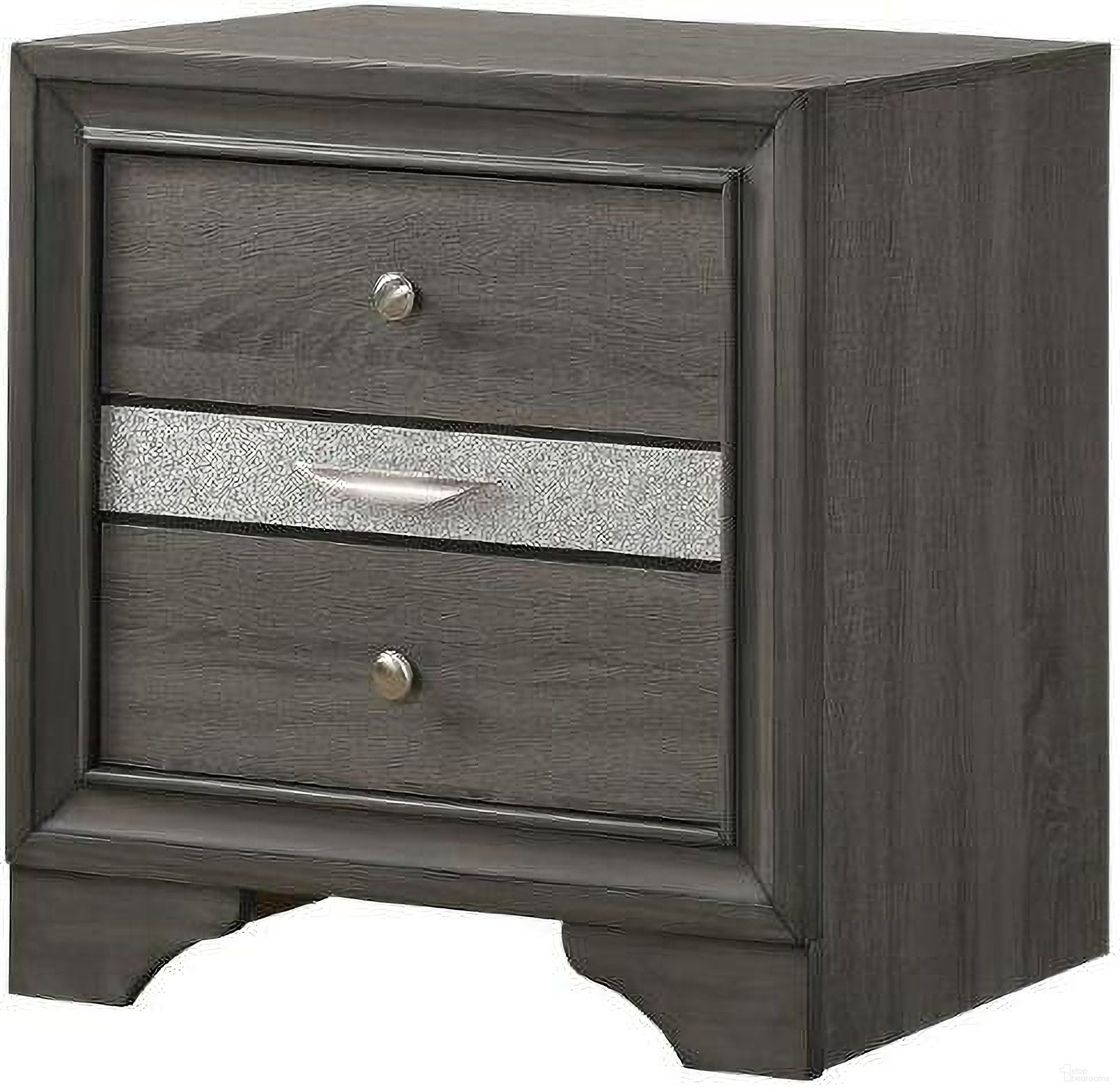 The appearance of Matrix Nightstand In Gray designed by Galaxy Home Furnishings in the traditional interior design. This gray piece of furniture was selected by 1StopBedrooms from Matrix Collection to add a touch of cosiness and style into your home. Sku: 808857668363. Material: Wood.