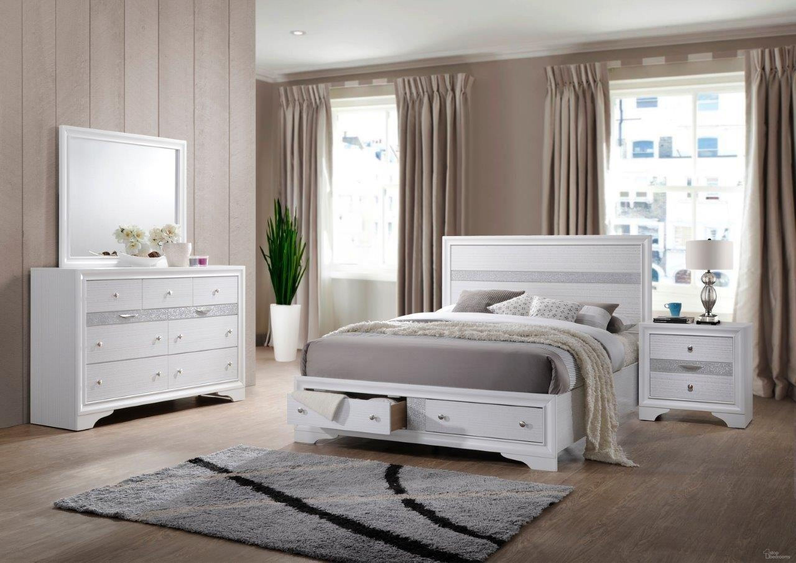 The appearance of Matrix Two-Tone Youth Bedroom Set In White designed by Galaxy Home Furnishings in the traditional interior design. This white piece of furniture was selected by 1StopBedrooms from Matrix Collection to add a touch of cosiness and style into your home. Sku: 698781064719-1;698781064719-2;698781064719-3;808857902306. Bed Type: Storage Bed. Material: Wood. Bed Size: Full.