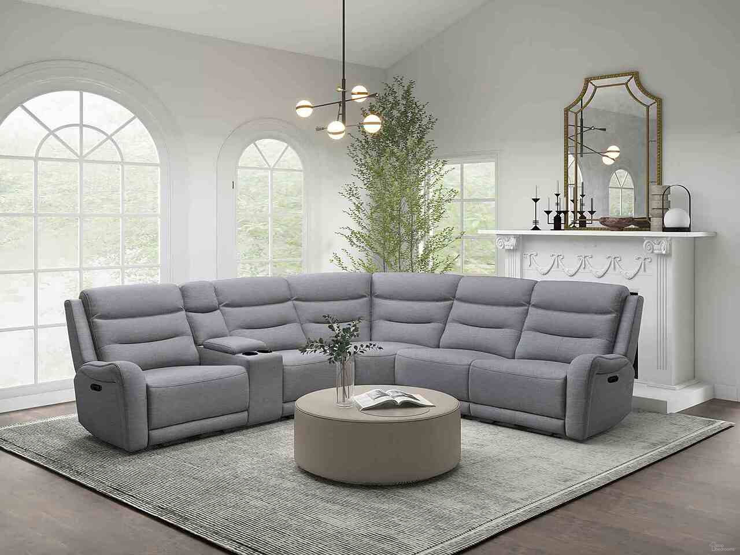 The appearance of Matthias Sectional In Gray designed by Furniture of America in the transitional interior design. This gray piece of furniture was selected by 1StopBedrooms from Matthias Collection to add a touch of cosiness and style into your home. Sku: CM9987GY-LCH-M;CM9987GY-RCH-M;CM9987GY-AC;CM9987GY-AC;CM9987GY-CNR;CM9987GY-CS. Material: Polyester.