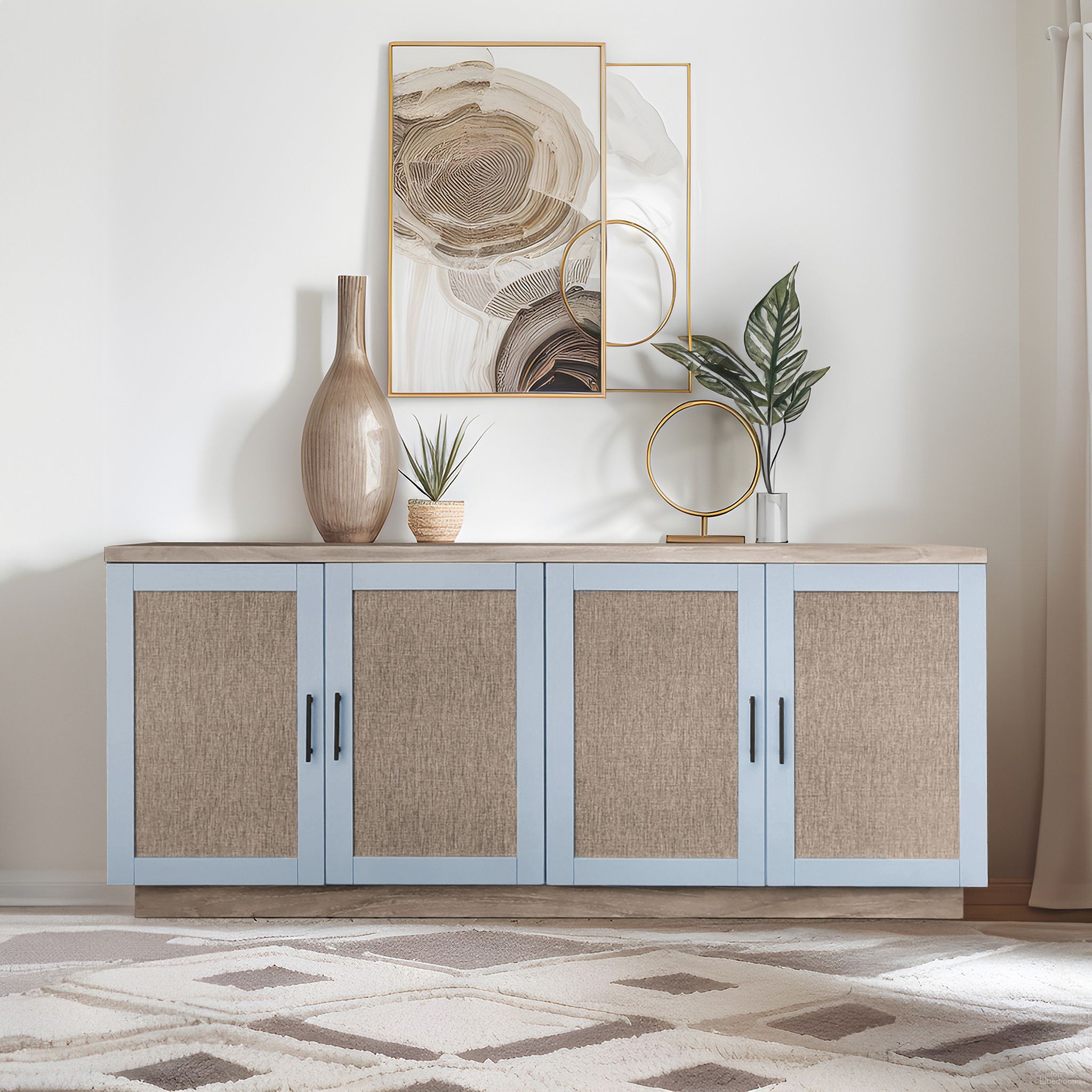 Mattie Accent Cabinet In Wheat and Grey