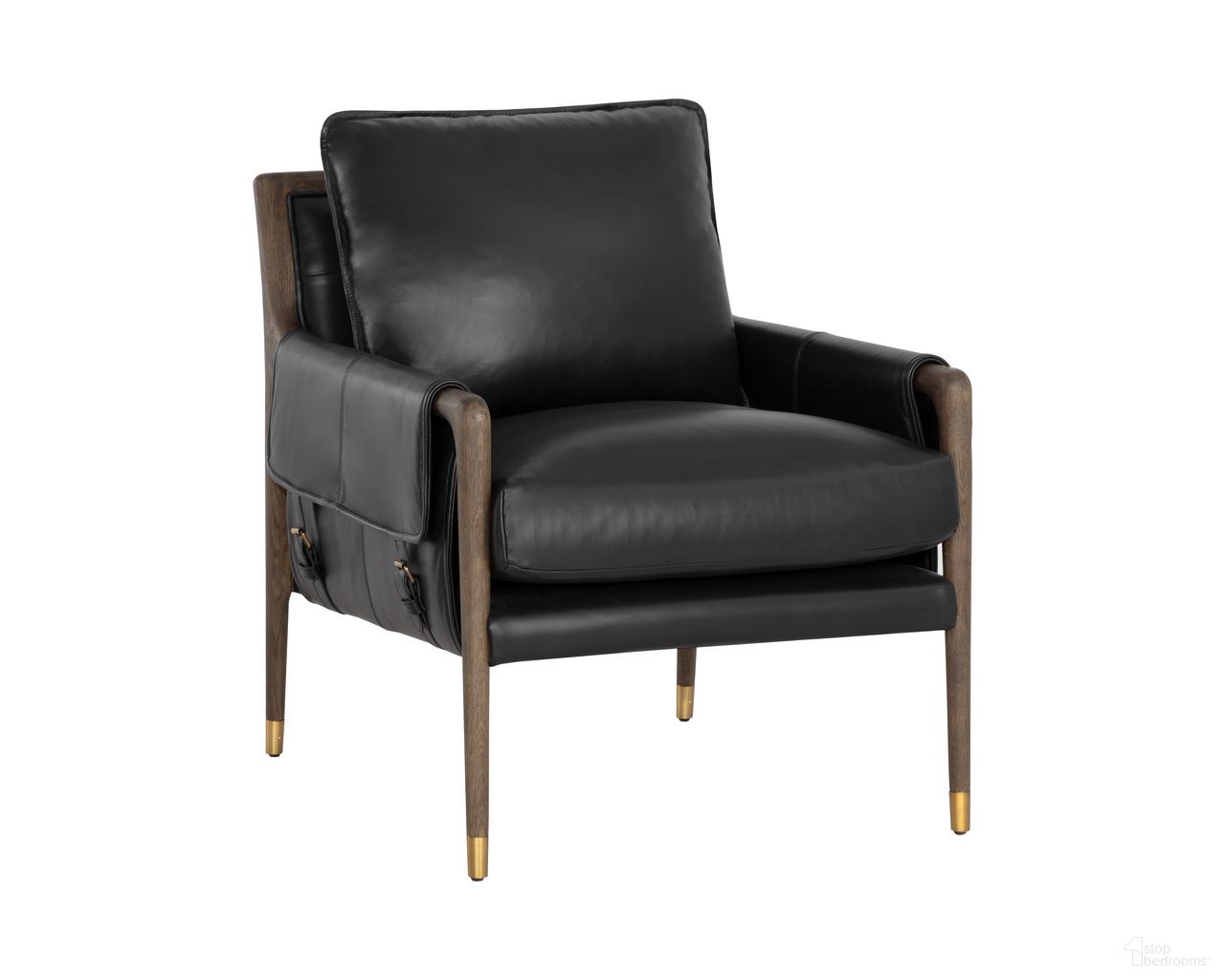 Mauti Armchair In Distressed Brown and Cortina Black
