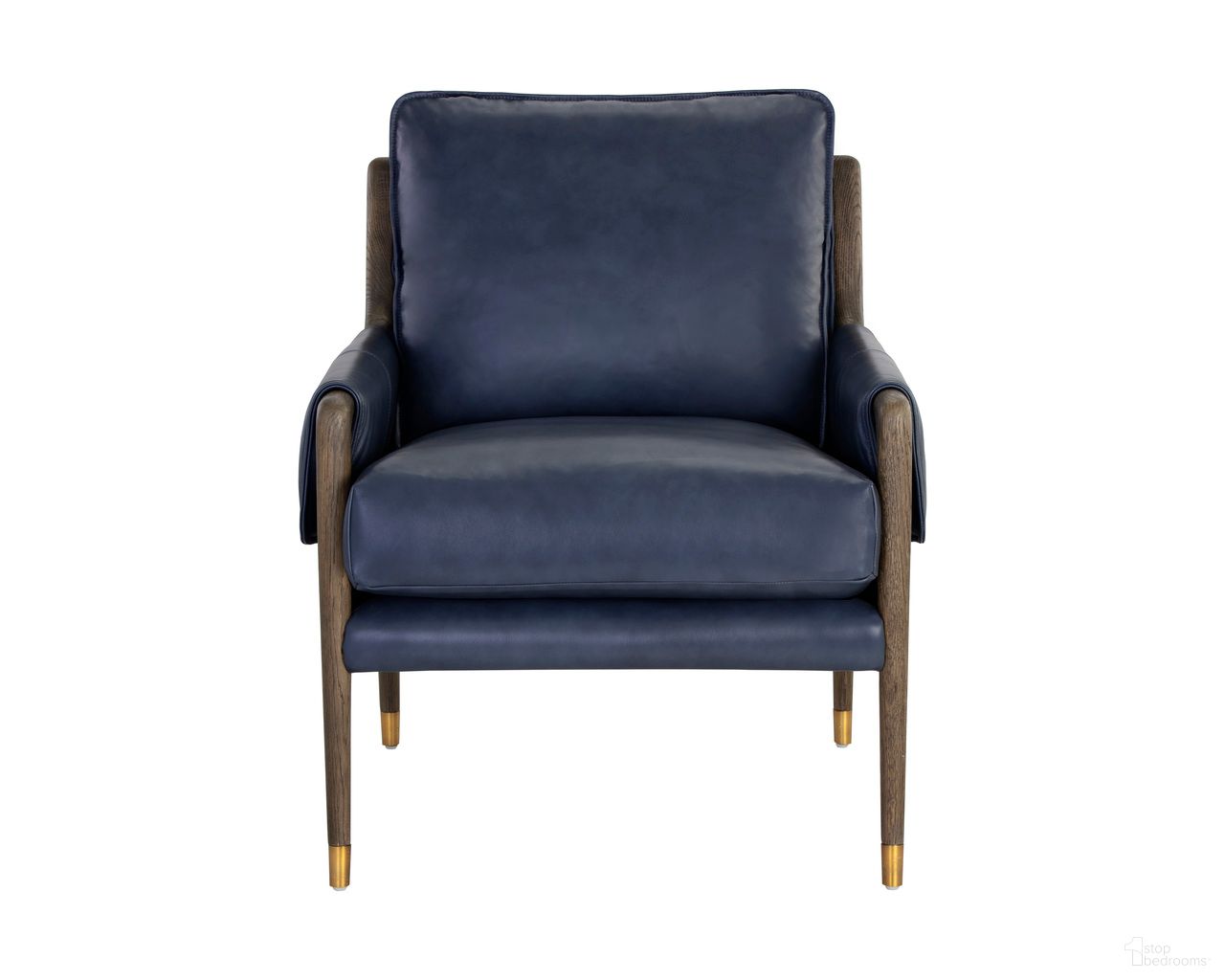 Mauti Armchair In Distressed Brown and Cortina Ink
