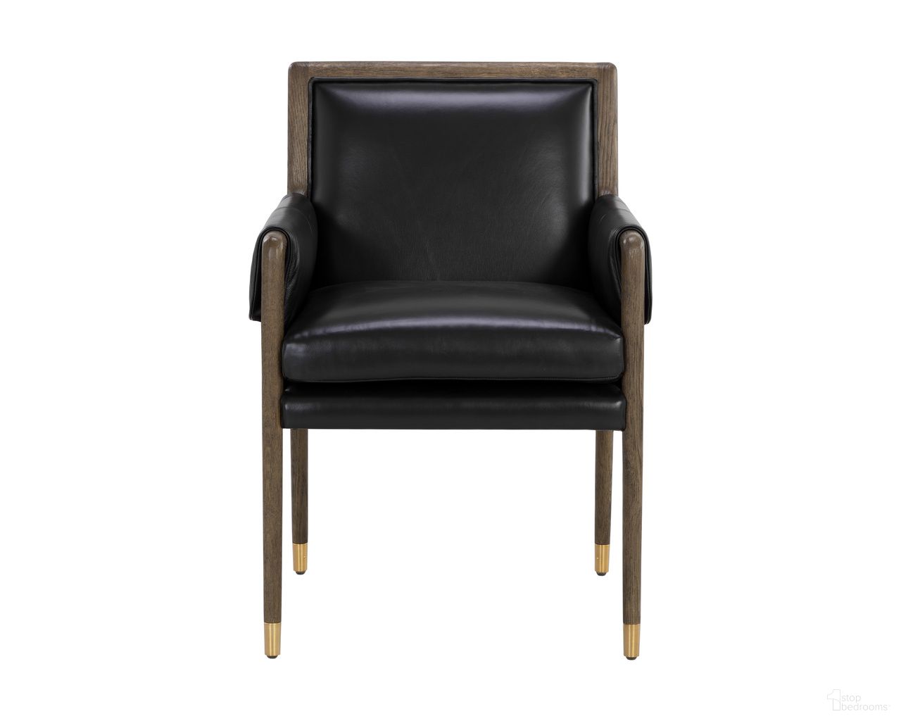 Mauti Dining Armchair In Distressed Brown and Cortina Black