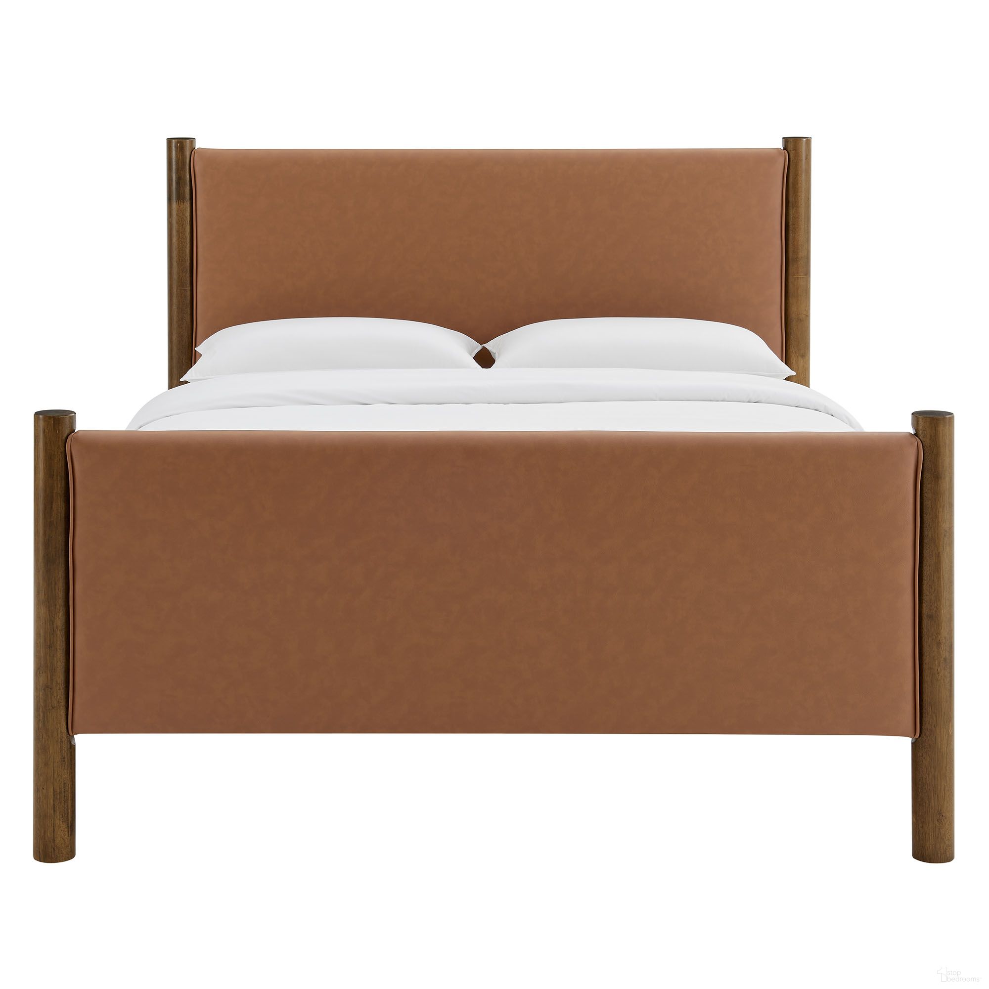 The appearance of Maven King Vegan Leather Upholstered Platform Bed In Tan and Walnut designed by Modway in the modern / contemporary interior design. This tan and walnut piece of furniture was selected by 1StopBedrooms from Maven Collection to add a touch of cosiness and style into your home. Sku: MOD-7193-TAN-WAL-1;MOD-7193-TAN-WAL-2. Bed Type: Platform Bed. Bed Size: King. Material: Vegan Leather.