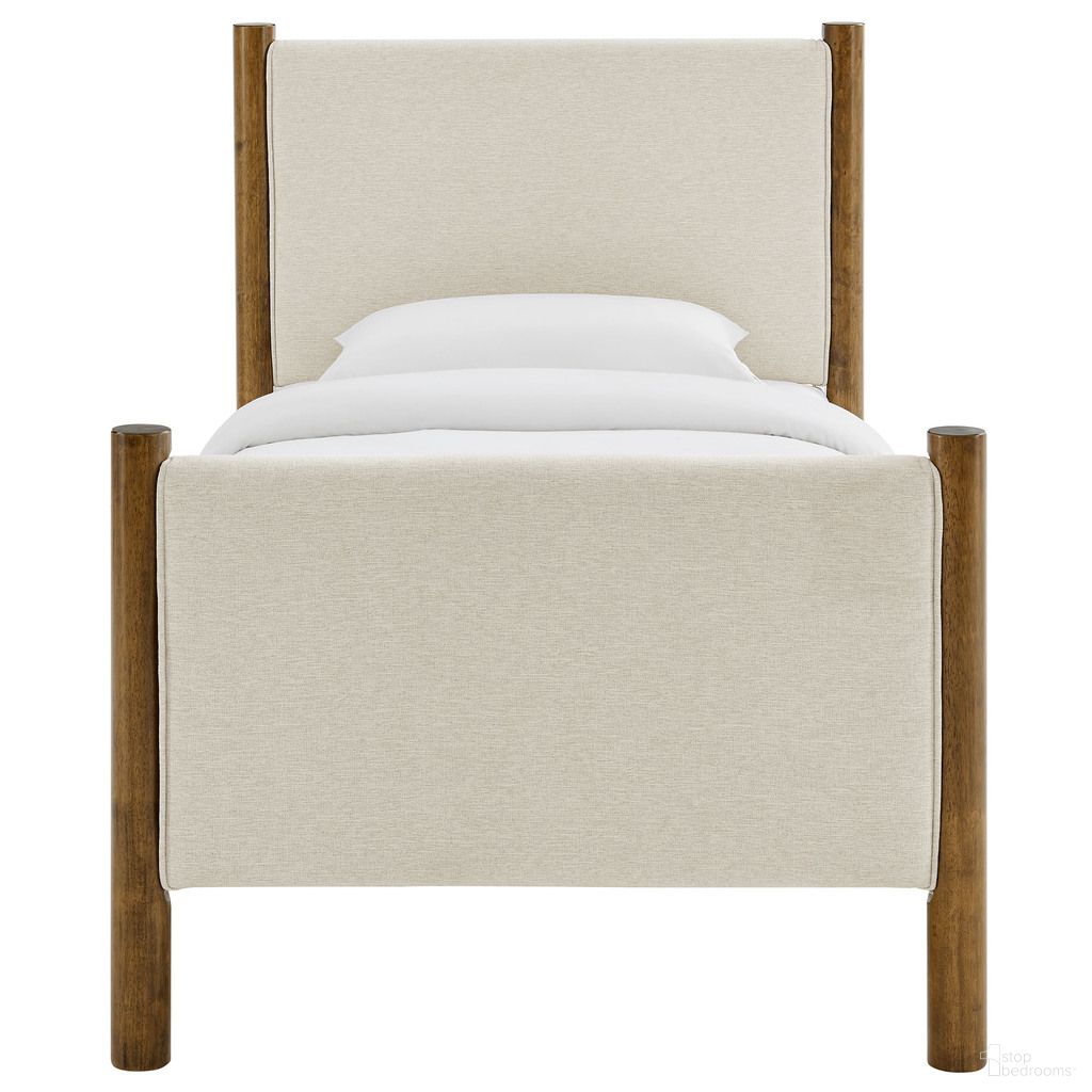 The appearance of Maven Twin Size Fabric Upholstered Platform Bed In Ivory and Walnut designed by Modway in the modern / contemporary interior design. This ivory and walnut piece of furniture was selected by 1StopBedrooms from Maven Collection to add a touch of cosiness and style into your home. Sku: MOD-7183-HEI-WAL-1;MOD-7183-HEI-WAL-2. Bed Type: Platform Bed. Material: Fabric. Bed Size: Twin.
